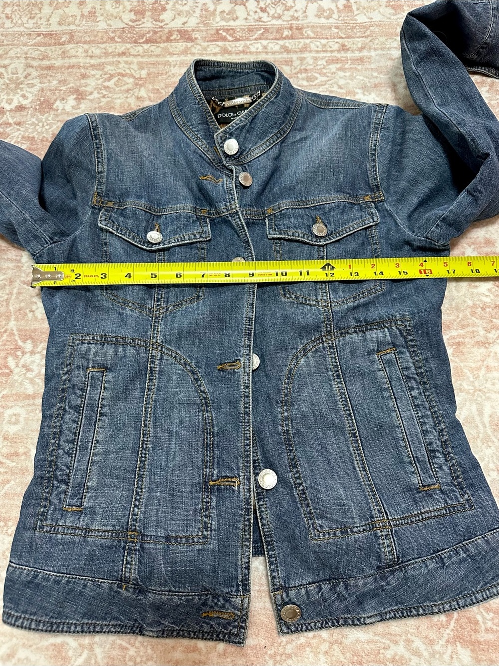 Vintage Dolce & Gabbana Jean Jacket With 🐆  Leopard Lining - Sz 40 - Picture 14 of 16